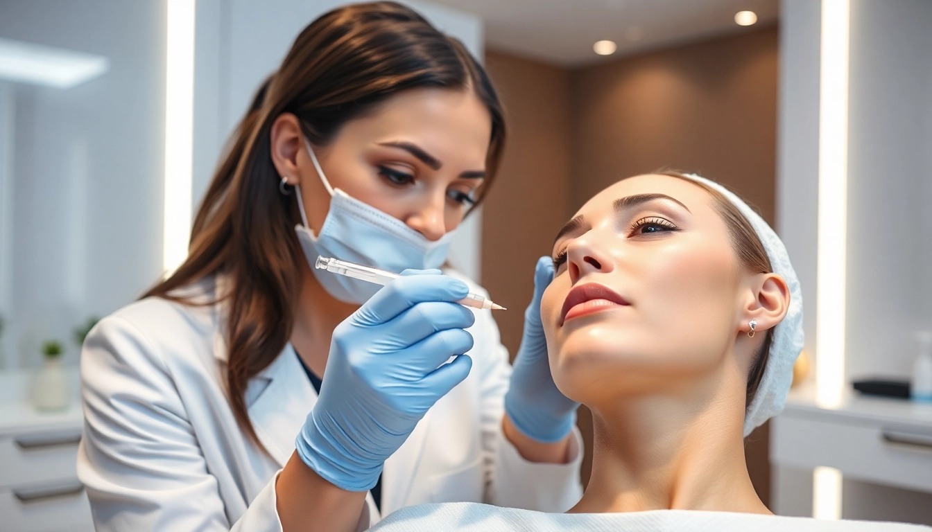 Professionelle Botox Behandlung in Zürich: Arzt injiziert Botulinumtoxin für natürliche Ergebnisse, modernes Kliniksetting.