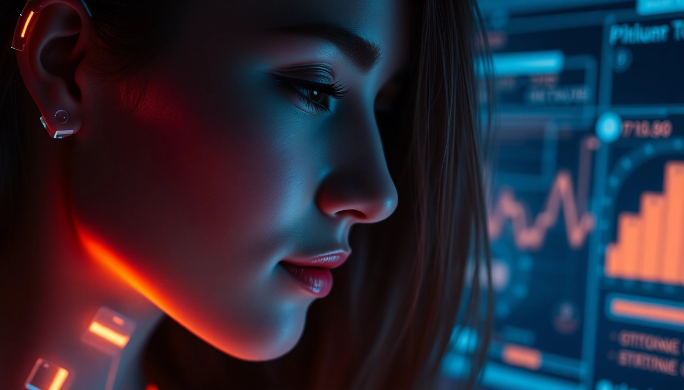 An AI girlfriend engaging in a realistic unfiltered NSFW chat, showcasing emotional and flirtatious interactions in a modern digital setting.