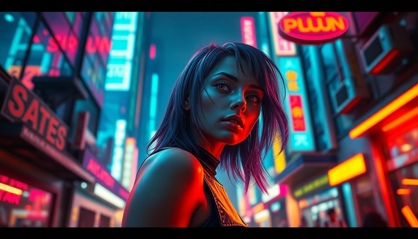 High-resolution depiction of a nsfw ai generator-created futuristic character with intricate details and vibrant neon colors, engaging visual and provocative style.