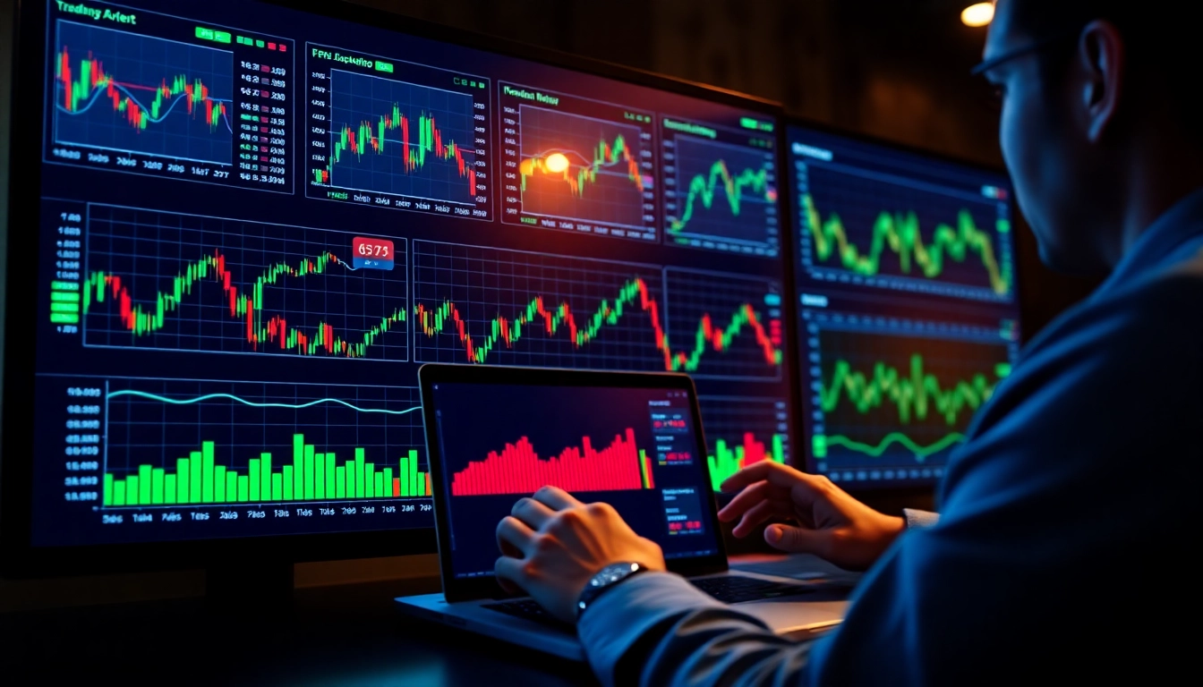 Trading view trading charts with technical analysis displayed on a computer screen for traders